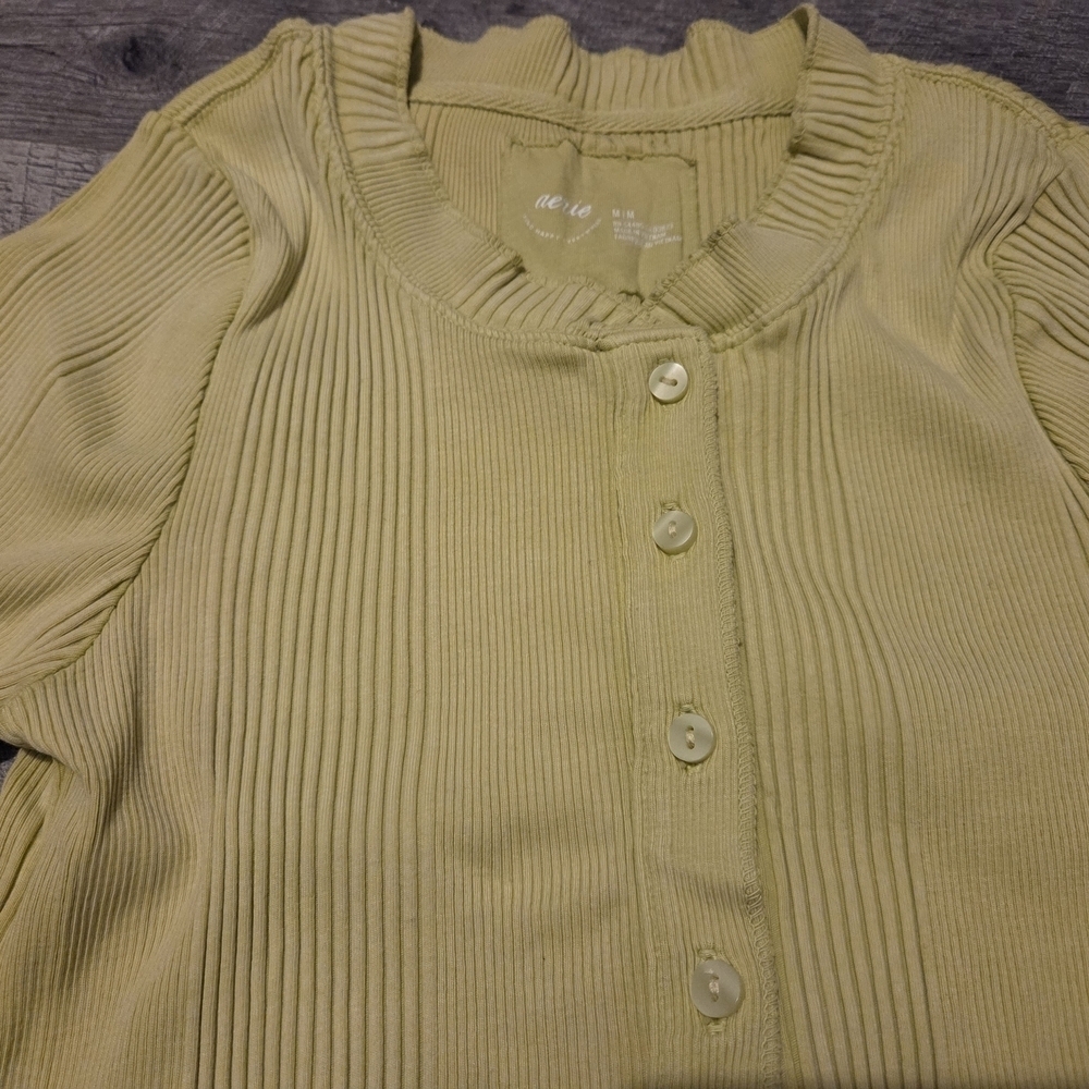 Aerie Yellow Ribbed Top - Picture 3 of 4